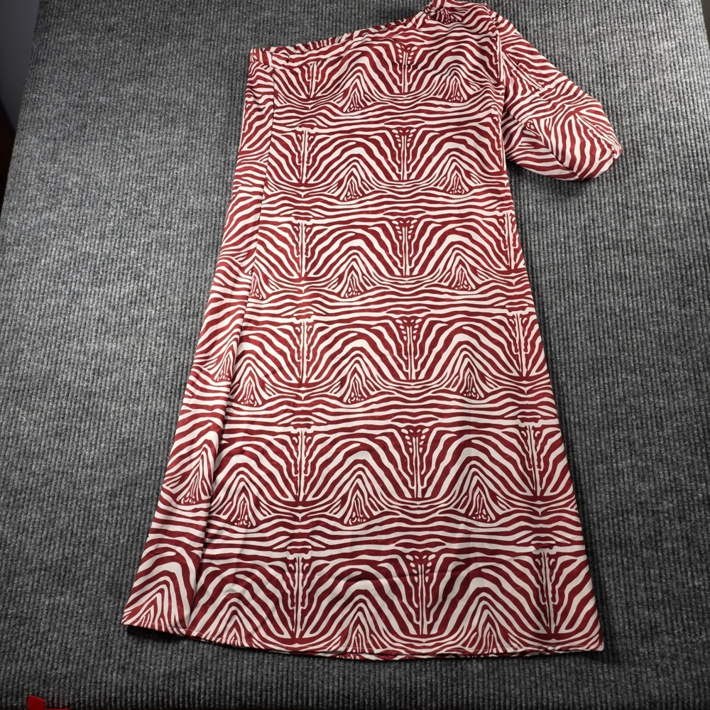 The Lulo Project Winery Red Zebra One Shoulder Maxi Dress NWT Size Small